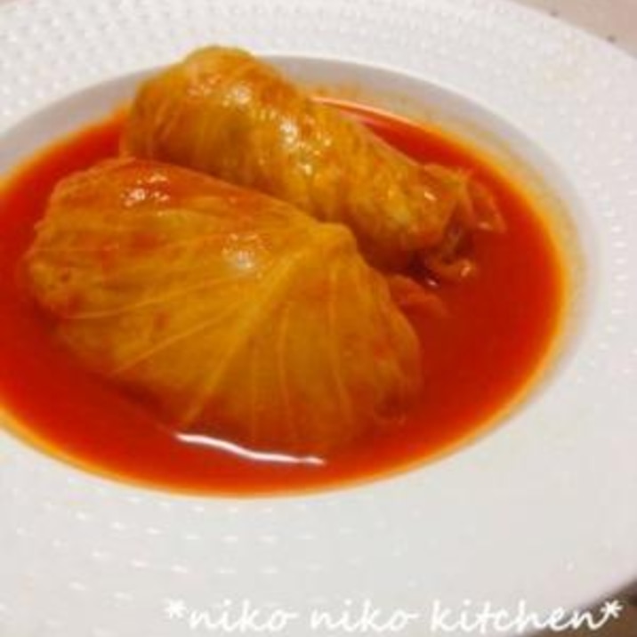 簡単♡野菜ジュースdeロールキャベツ